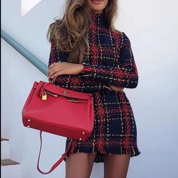 Dresses & Skirts - Plaid dress long sleeves S